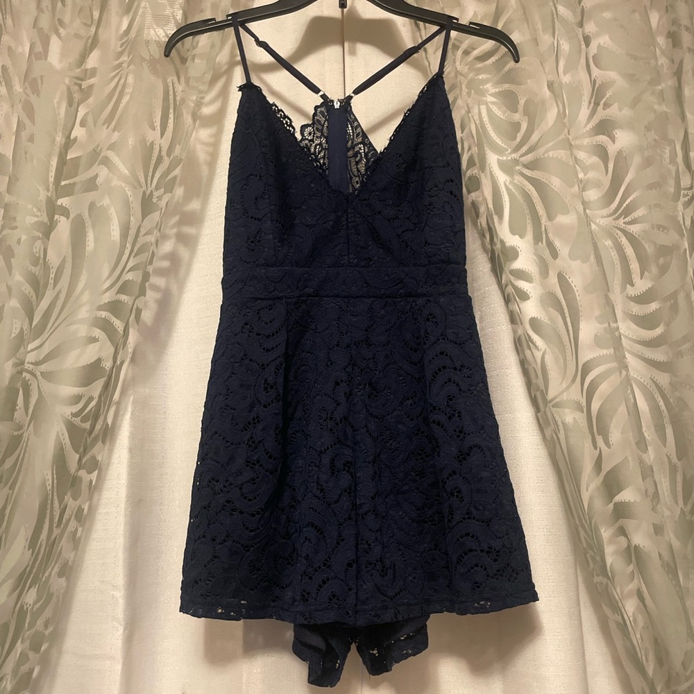 NWT Windsor Midnight Blue Lace Romper